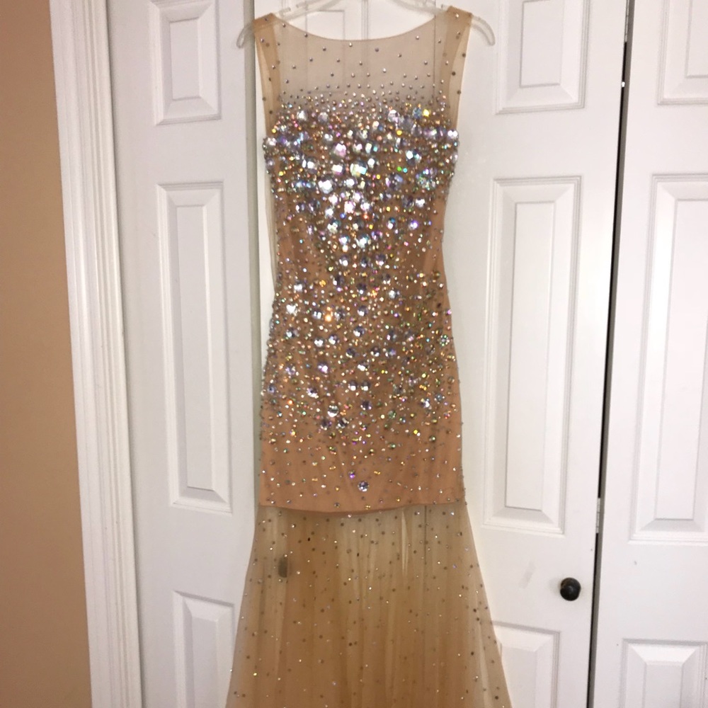 Jovani tan/nude dress